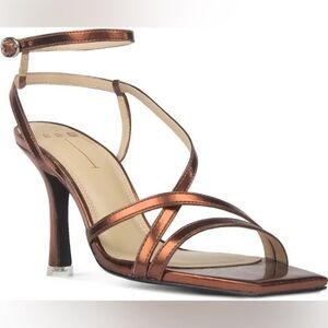 BSS Black Suede Studio Charlotte COPPER METALLIC HEELS Size 36 6 NWT